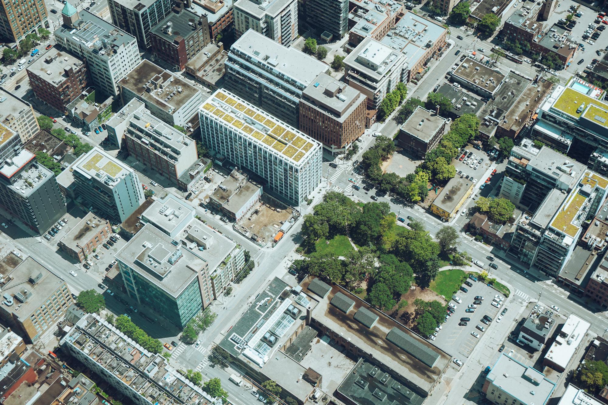 Moderne Wohnquartiere aus der Vogelperspektive