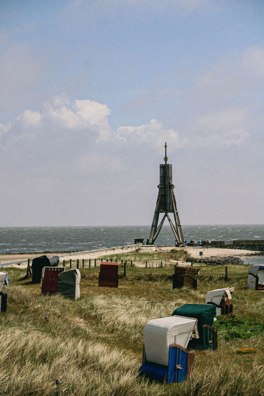 Kugelbake, das Wahrzeichen von Cuxhaven, an der Nordseeküste